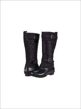 Sperry Saltwater Tall Buckle Nylon Quilted Rain Boot Waterproof